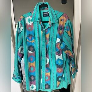 Wrangler Turquoise and Red Patterned Shirt